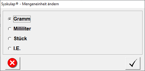 Rezeptur Mengeneinheit